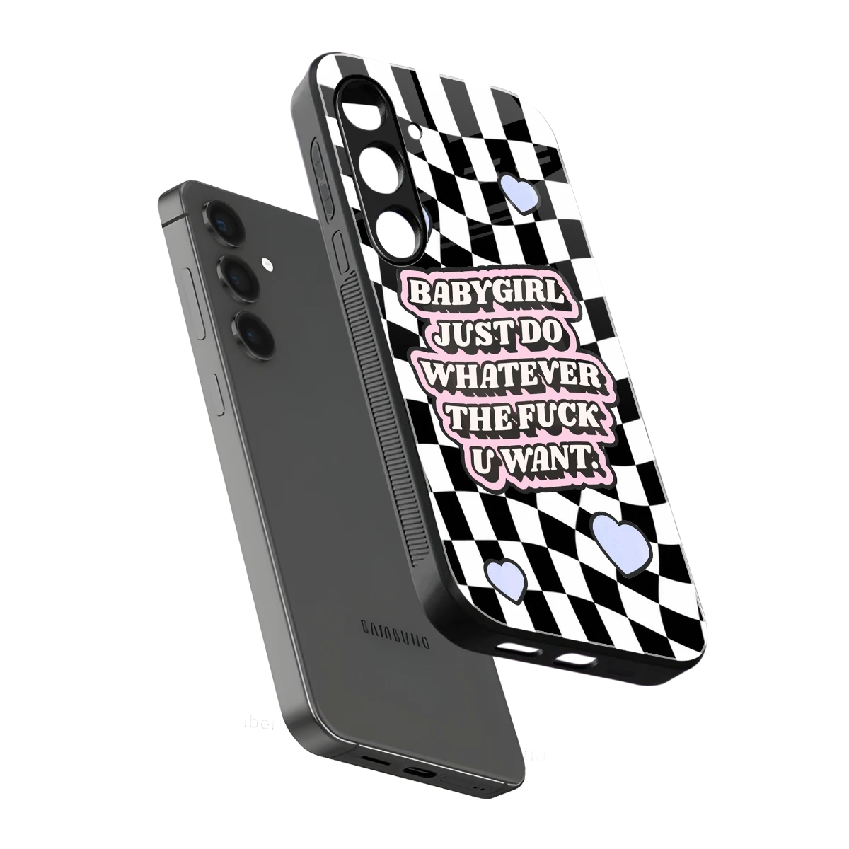 Babygirl sleek samsung galaxy s24 cover with tempered glass back and TPU edges