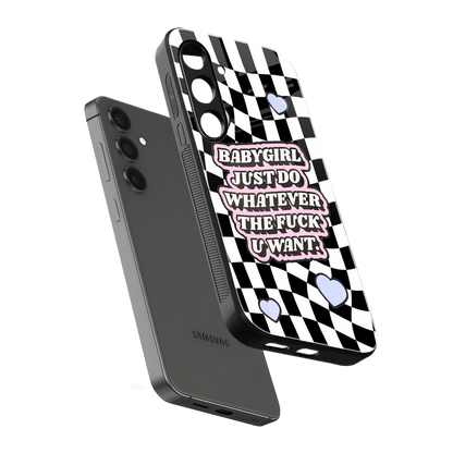 Babygirl sleek samsung galaxy s24 cover with tempered glass back and TPU edges