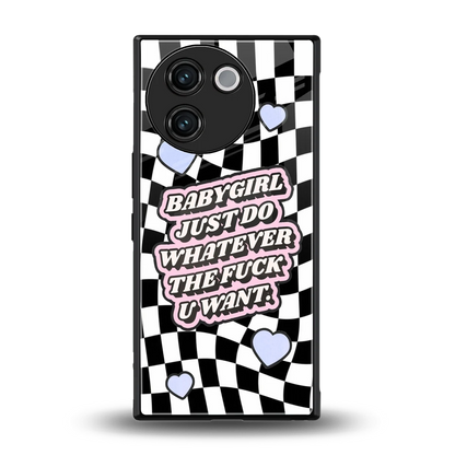 Babygirl back phone cover | glass case for vivo v30e