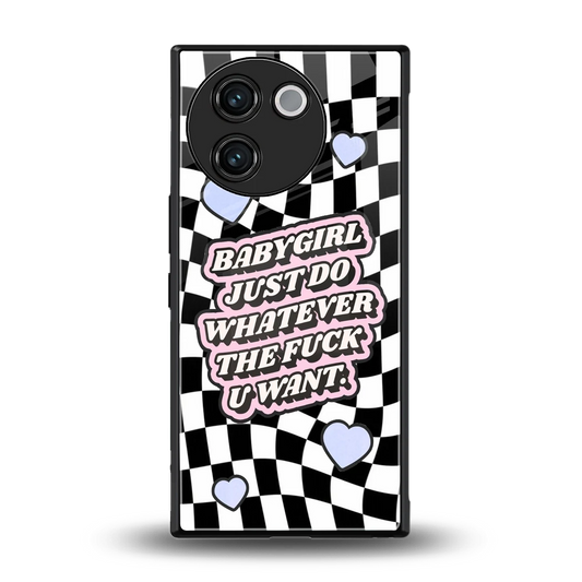 Babygirl back phone cover | glass case for vivo v30e