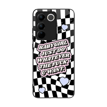 Babygirl back phone cover | glass case for vivo v27 5g