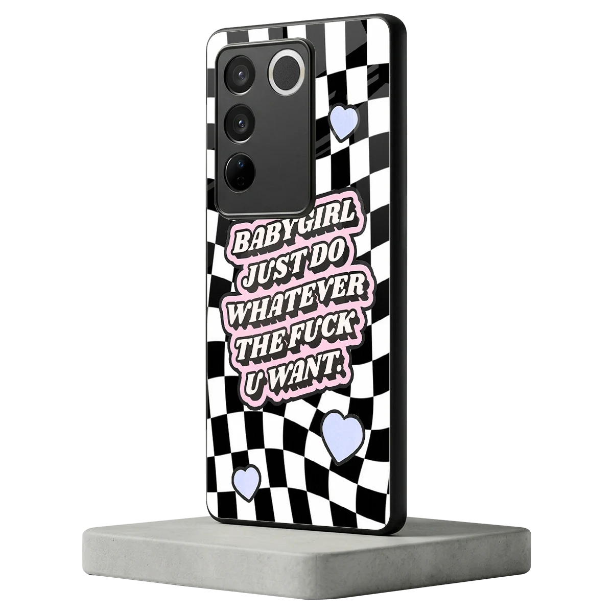 Babygirl vivo v27 5g mobile cover | shockproof glass phone case