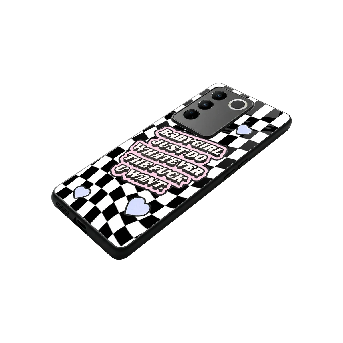 Babygirl stylish phone case for vivo v27 5g | glossy glass and slim fit