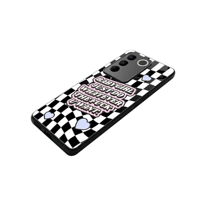 Babygirl stylish phone case for vivo v27 5g | glossy glass and slim fit
