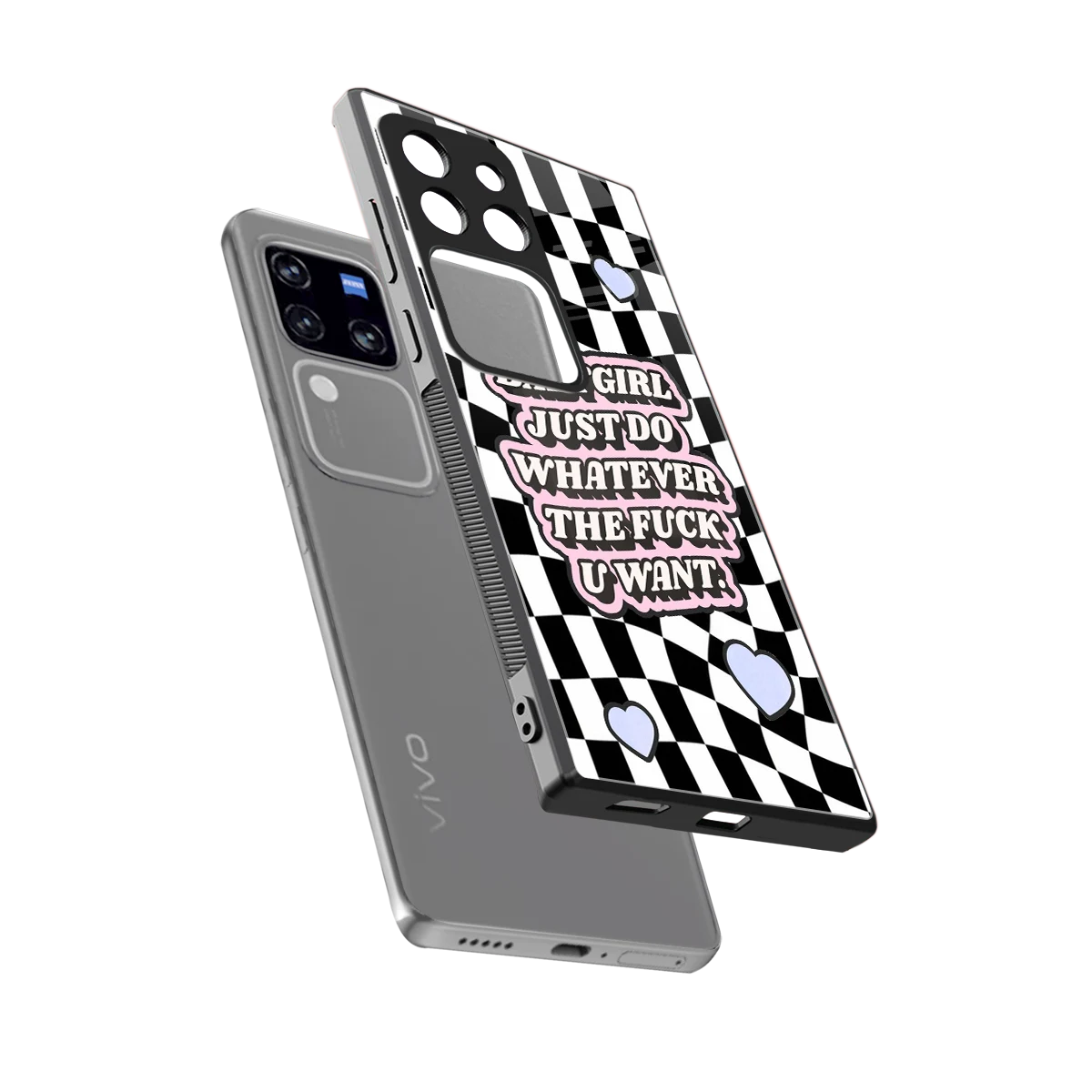 Babygirl sleekvivo v30 pro cover with tempered glass back and TPU edges