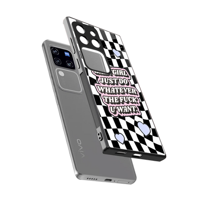Babygirl sleekvivo v30 pro cover with tempered glass back and TPU edges