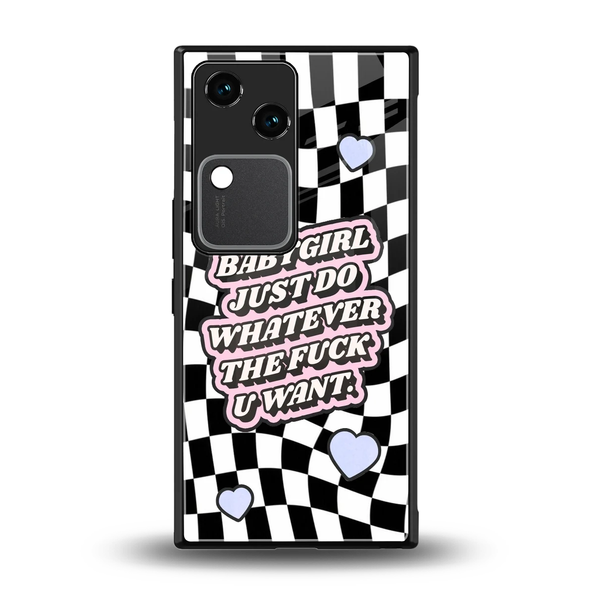 Babygirl back phone cover | glass case for vivo v30