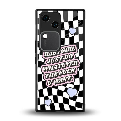 Babygirl back phone cover | glass case for vivo v30