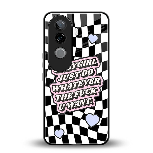 Babygirl back phone cover | glass case for vivo v40e