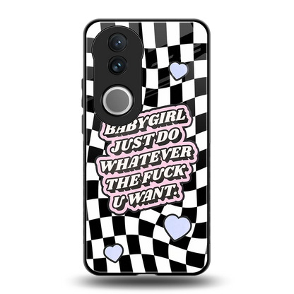 Babygirl back phone cover | glass case for vivo v50