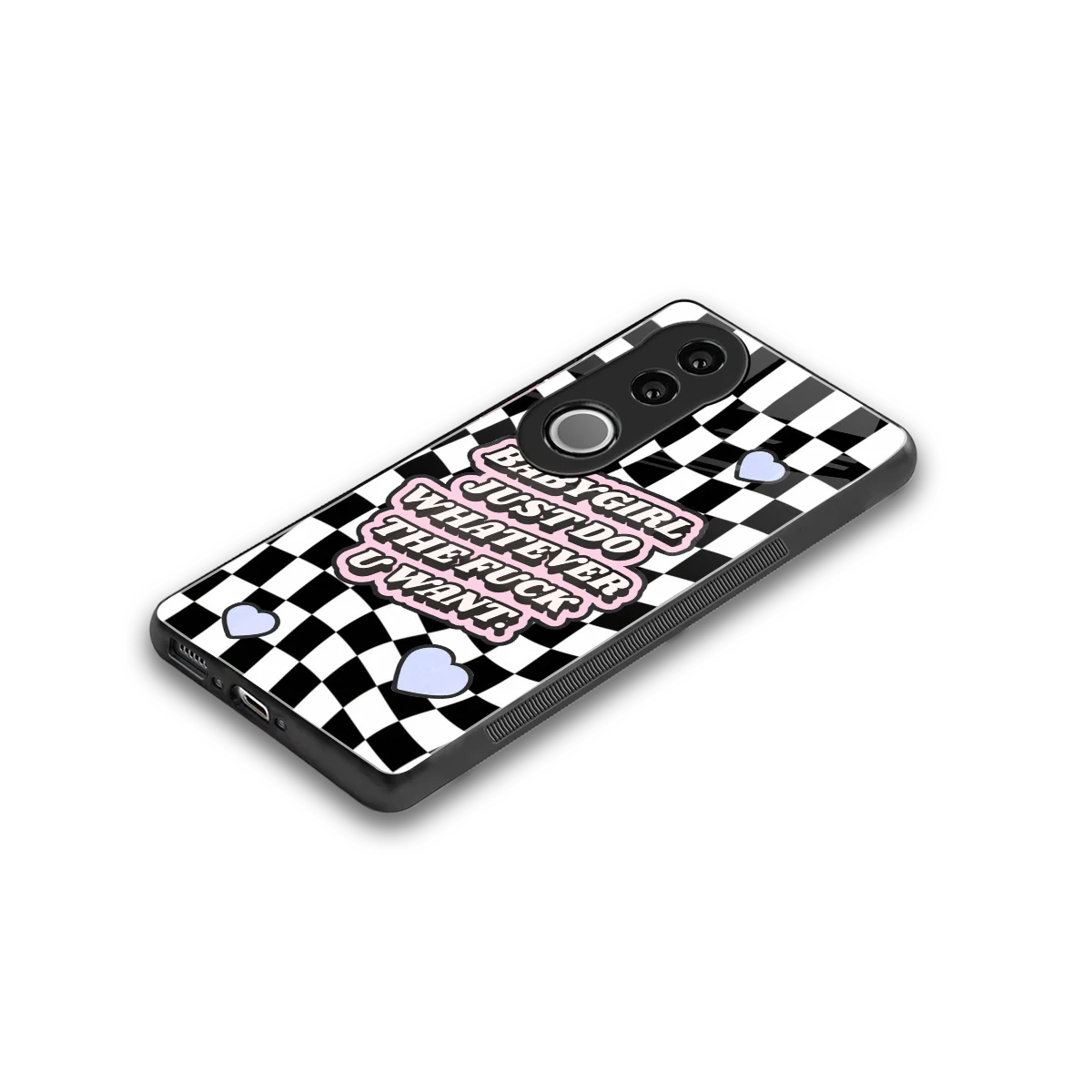 Babygirl stylish phone case for vivo v50 | glossy glass and slim fit