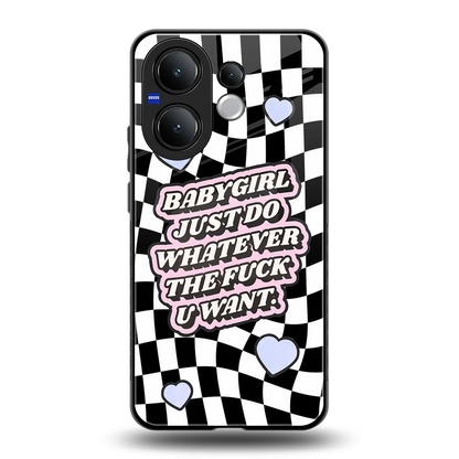 Babygirl back phone cover | glass case for vivo v60