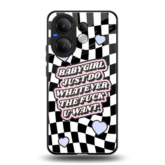 Babygirl back phone cover | glass case for vivo v60