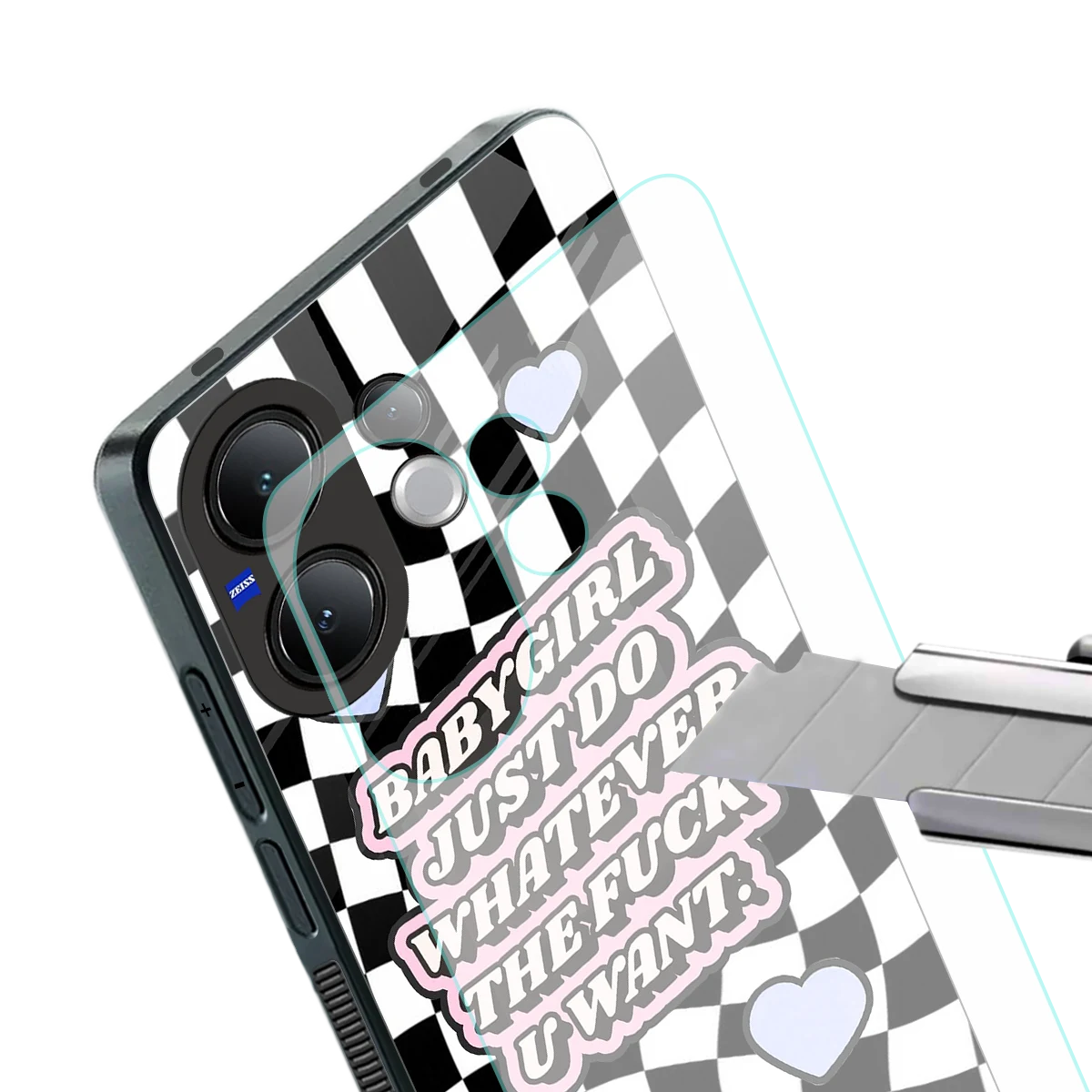 Babygirl stylish phone case for vivo v60 | glossy glass and slim fit