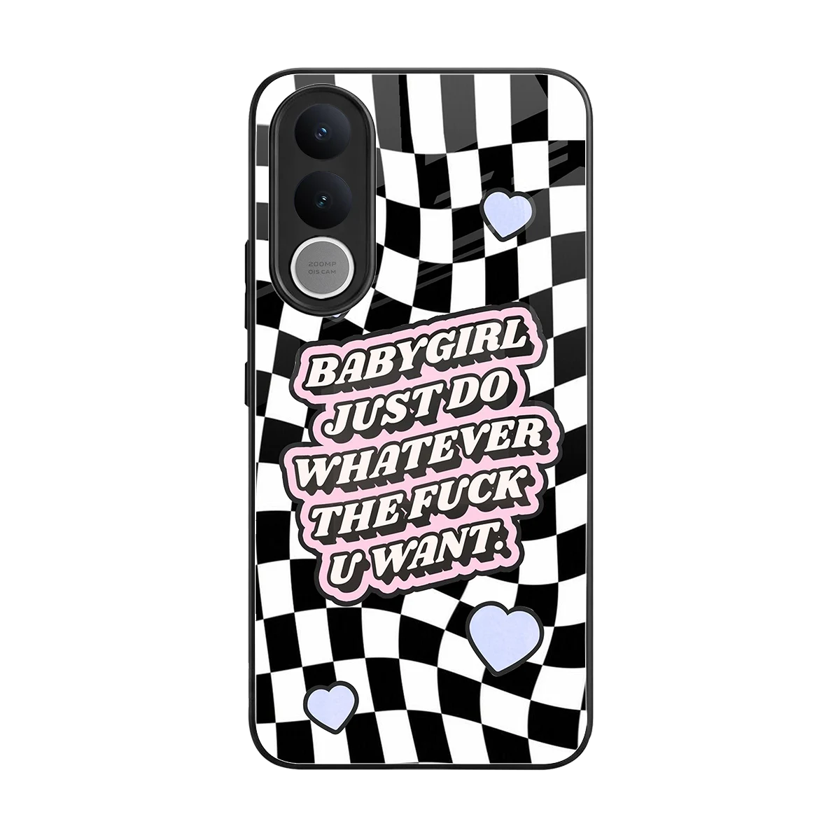 Babygirl back phone cover | glass case for vivo v70 fe