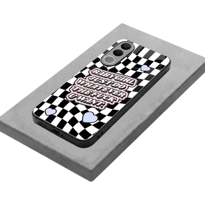 Babygirl stylish phone case for vivo v70 fe | glossy glass and slim fit