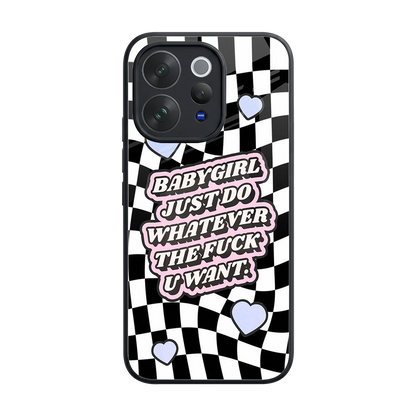 Babygirl back phone cover | glass case for vivo v70 elite