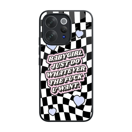 Babygirl back phone cover | glass case for vivo v70 elite