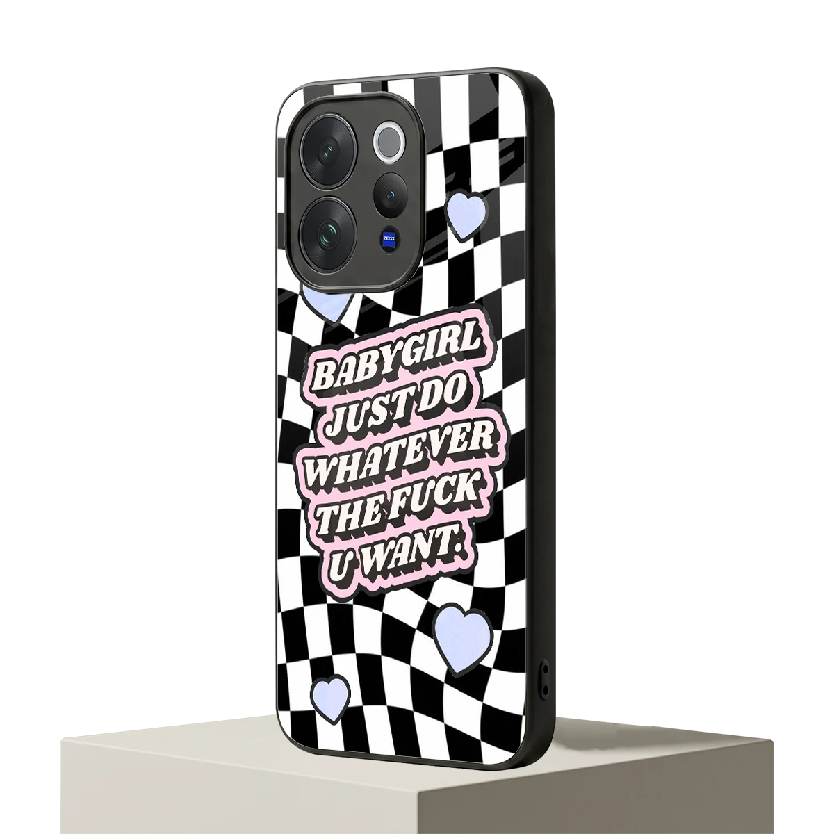 Babygirl vivo v70 mobile cover | shockproof glass phone case