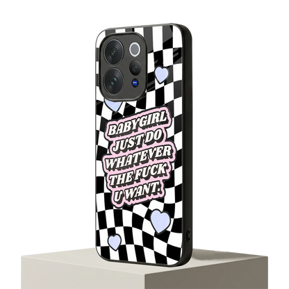 Babygirl vivo v70 elite mobile cover | shockproof glass phone case