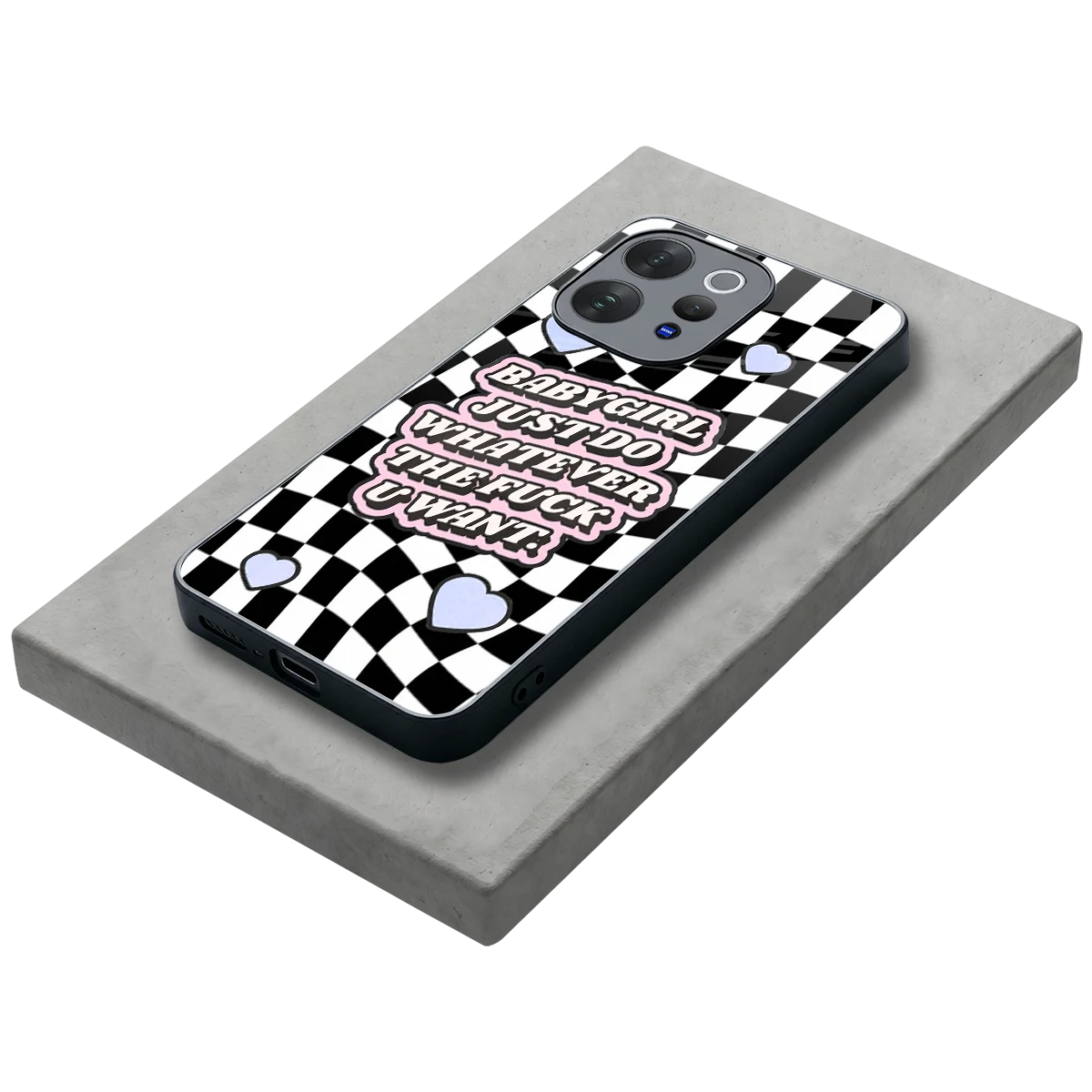 Babygirl stylish phone case for vivo v70 elite | glossy glass and slim fit