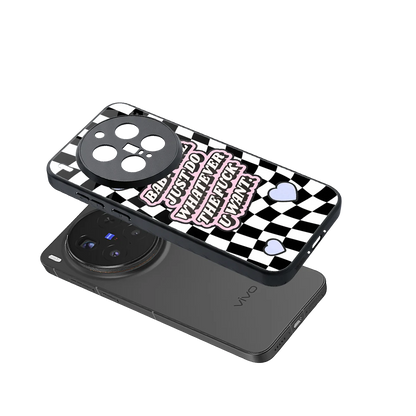 Babygirl sleek vivo x300 pro cover with tempered glass back and TPU edges