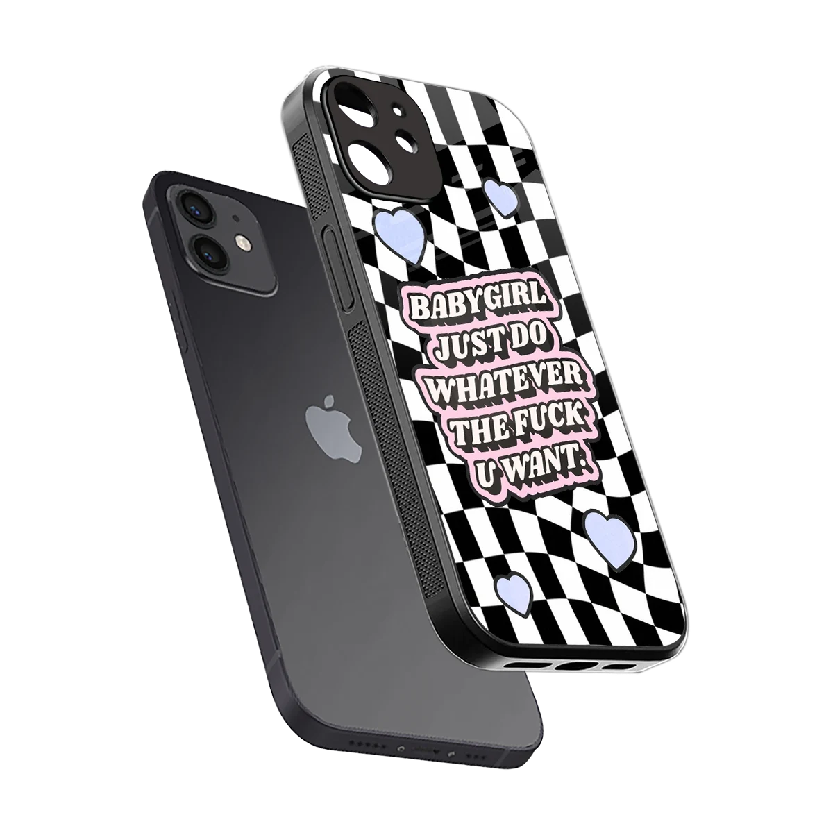 Babygirl sleek iphone 11 cover with tempered glass back and TPU edges