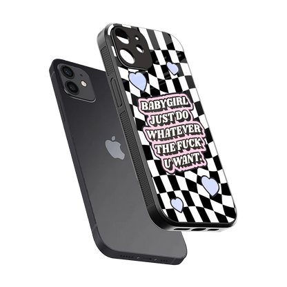 Babygirl sleek iphone 11 cover with tempered glass back and TPU edges