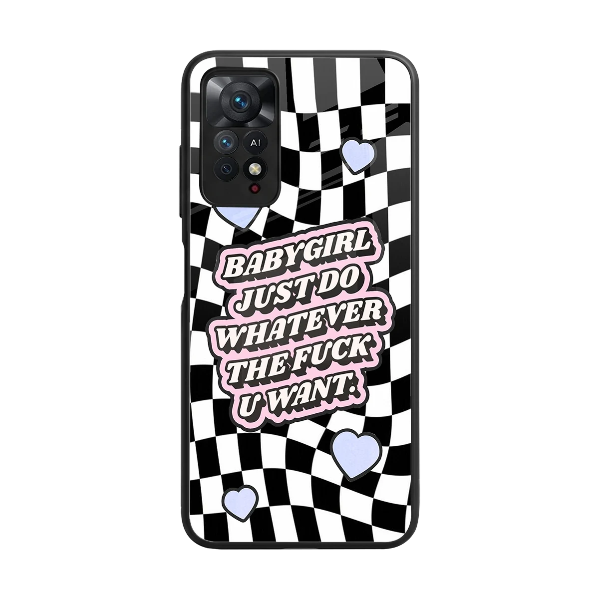 Babygirl back phone cover | glass case for redmi note 11 pro