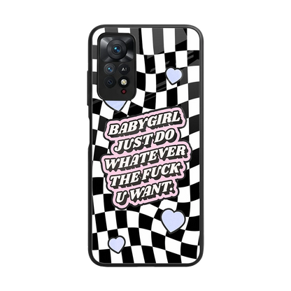 Babygirl back phone cover | glass case for redmi note 11 pro