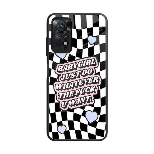 Babygirl back phone cover | glass case for redmi note 11 pro