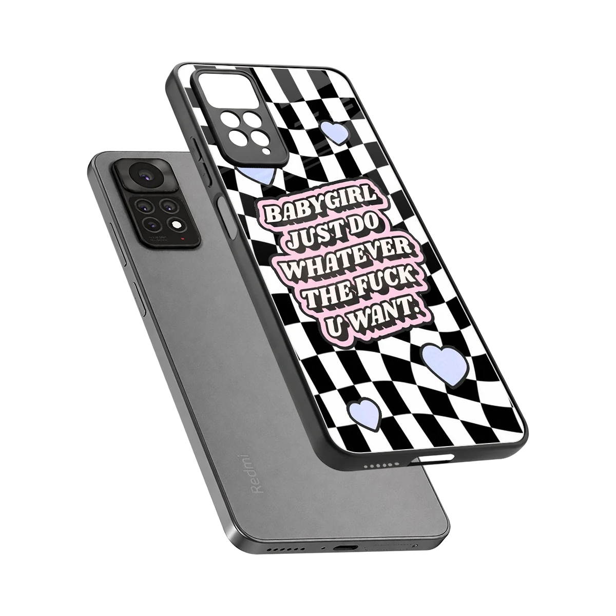 Babygirl sleek redmi note 11 pro cover with tempered glass back and TPU edges