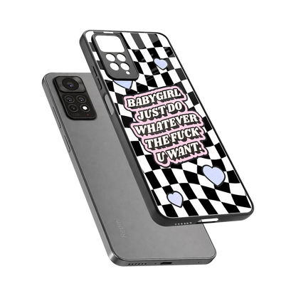 Babygirl sleek redmi note 11 pro cover with tempered glass back and TPU edges
