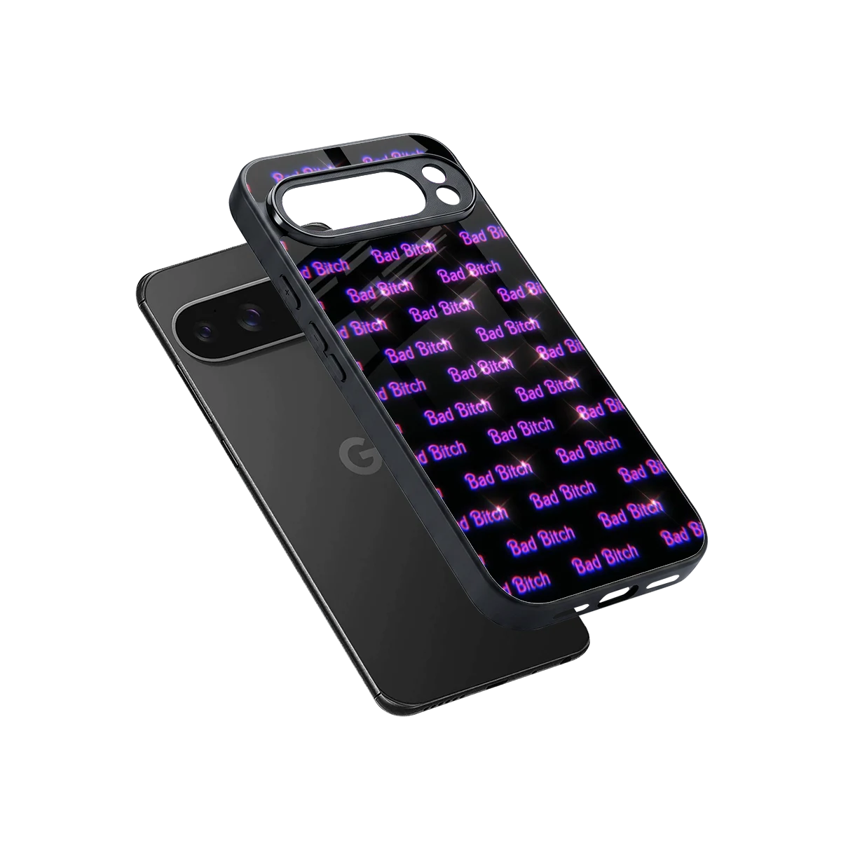 Bad Bitch sleek google pixel 10 pro xl cover with tempered glass back and TPU edges