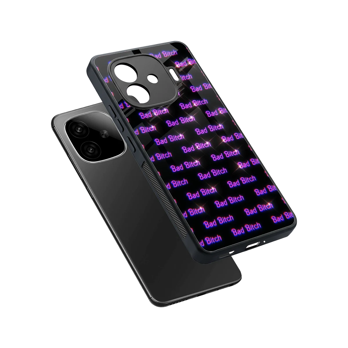 Bad Bitch sleek iqoo neo 10r 5g cover with tempered glass back and TPU edges