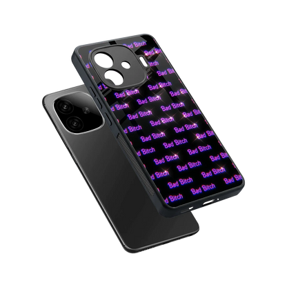 Bad Bitch sleek iqoo neo 10r 5g cover with tempered glass back and TPU edges