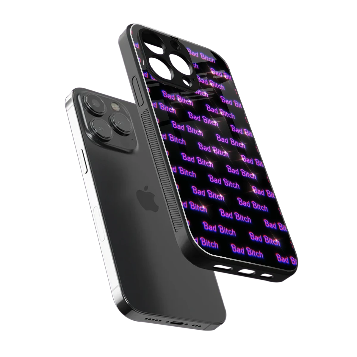 Bad Bitch sleek iphone 13 pro cover with tempered glass back and TPU edges