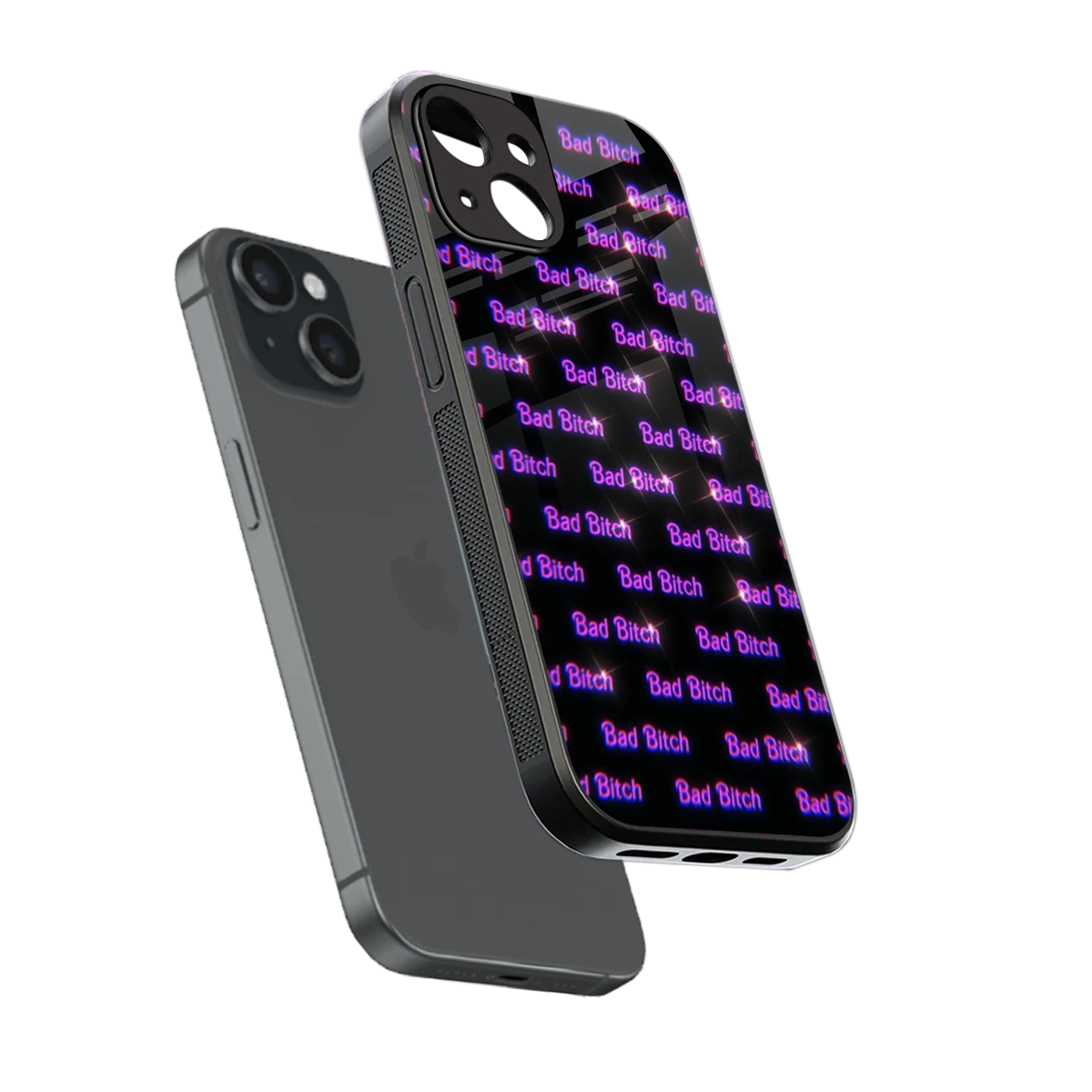 Bad Bitch sleek iphone 13 cover with tempered glass back and TPU edges