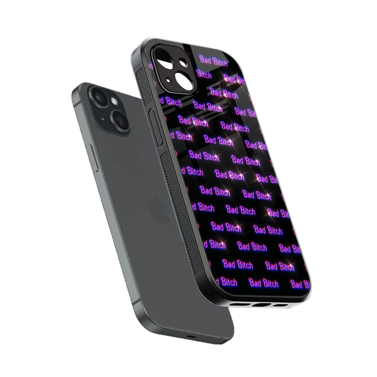 Bad Bitch sleek iphone 14 plus cover with tempered glass back and TPU edges