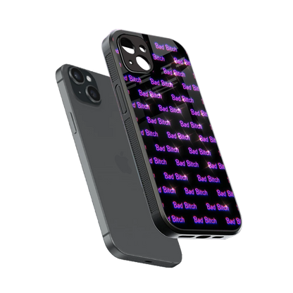 Bad Bitch sleek iphone 14 plus cover with tempered glass back and TPU edges