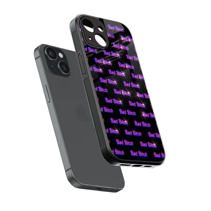 Bad Bitch sleek iphone 15 cover with tempered glass back and TPU edges
