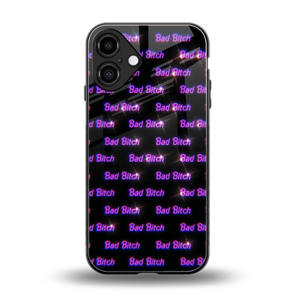 Bad Bitch back phone cover | glass case for iphone 16 plus