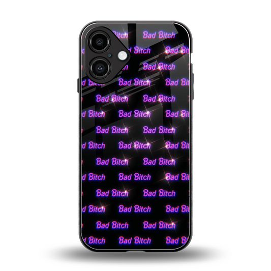 Bad Bitch back phone cover | glass case for iphone 16 plus