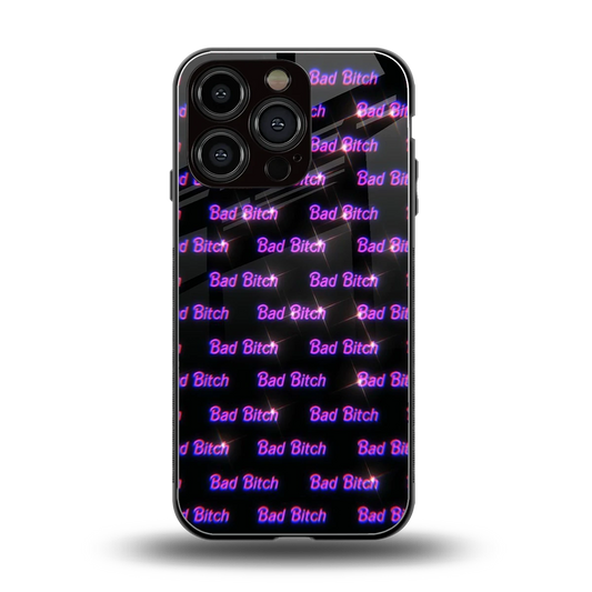 Bad Bitch back phone cover | glass case for iphone 16 pro