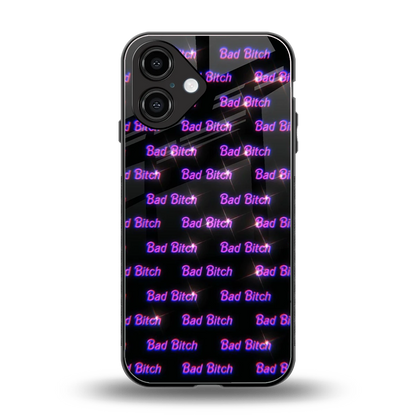 Bad Bitch back phone cover | glass case for iphone 16
