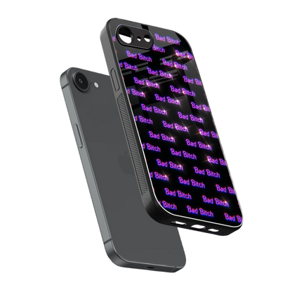 Bad Bitch sleek iphone 16e cover with tempered glass back and TPU edges