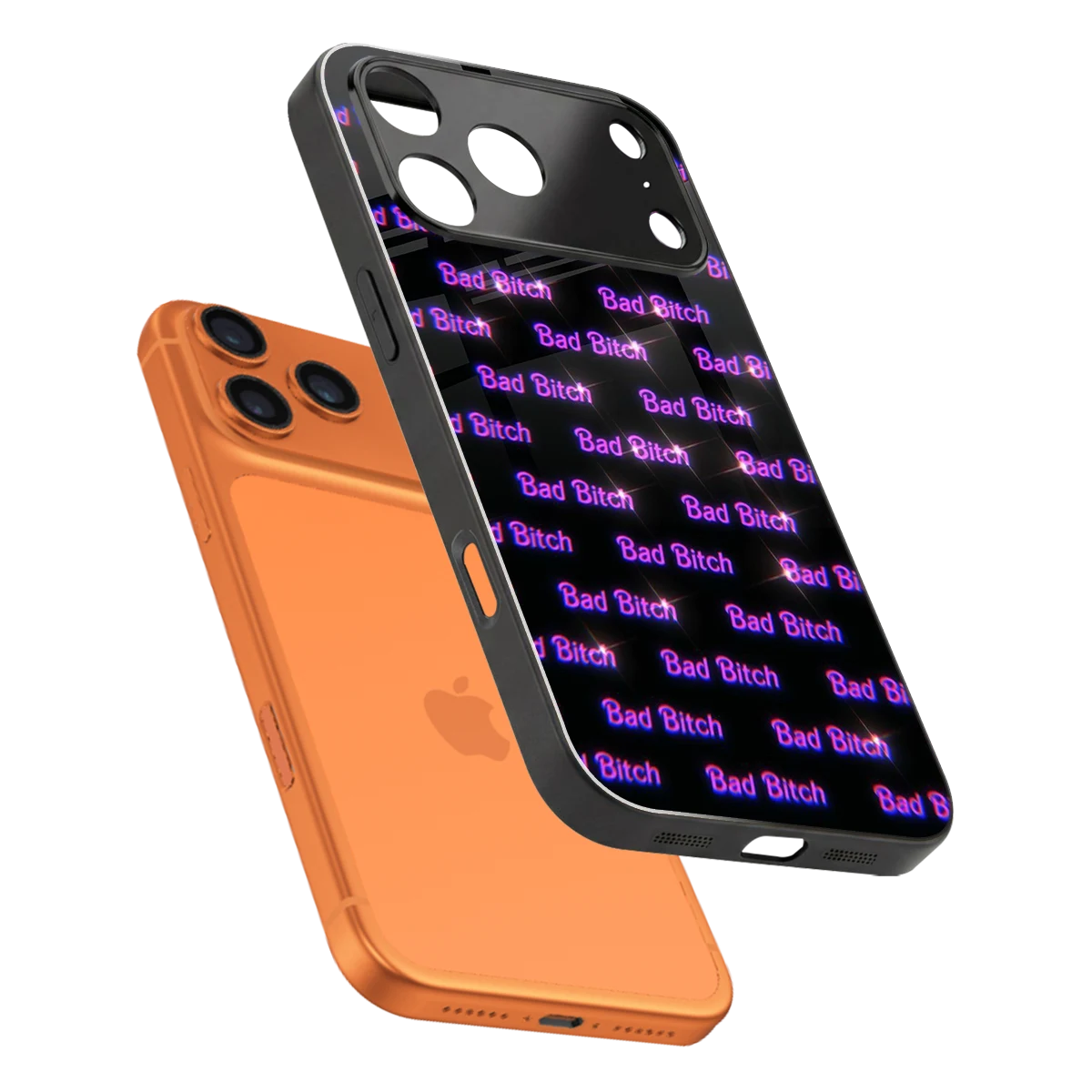 Bad Bitch sleek iphone 17 pro cover with tempered glass back and TPU edges