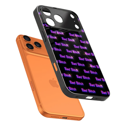 Bad Bitch sleek iphone 17 pro cover with tempered glass back and TPU edges