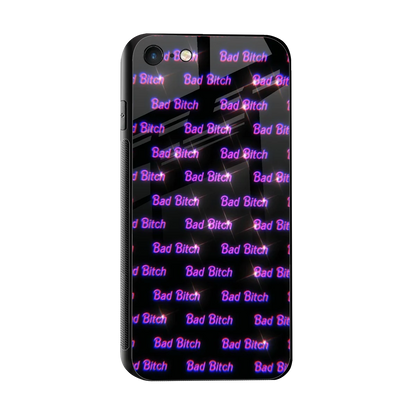 Bad Bitch sleek iphone 7 cover with tempered glass back and TPU edges