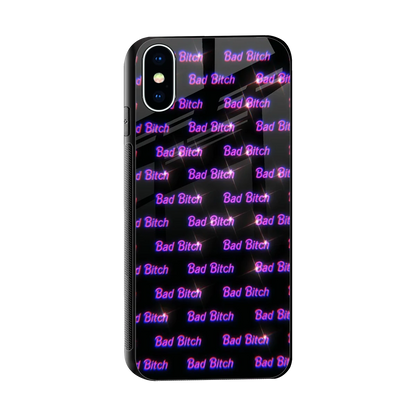 Bad Bitch sleek iphone x cover with tempered glass back and TPU edges